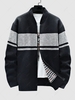 Colorblock Zip Fly Knitted Sweater Jacket Xs Black