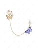 Colored Butterfly Pendant Chain Ear Cuff