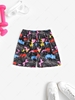 Colored Camouflage Patterned Biker Shorts L Dark gray