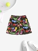 Colored Camouflage Patterned Biker Shorts L Deep green