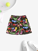 Colored Camouflage Patterned Biker Shorts L Deep green