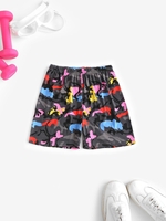 Colored Camouflage Patterned Biker Shorts M Dark gray