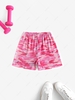 Colored Camouflage Patterned Biker Shorts S Light pink