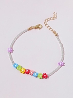 Colored Flower Beads Anklet