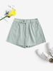 Colored Overlap Denim Skorts L Green