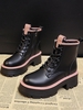 Contrast Piping Platform Combat Boots
