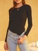 Contrast Sleeve Fitted Knitwear Black