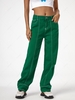 Contrast Stitch High Waisted Baggy Jeans M Green