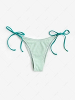 Contrast Strap Adjustable Bikini Bottom S Light green