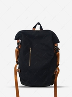 Contrast Strap Canvas Buckle Decor Backpack