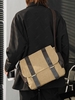 Contrast Strap Computer File Messenger Bag