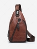 Contrast Strap Zippered Sling Bag
