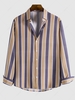 Contrast Vertical Stripe Print Button Up Shirt S