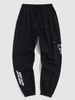 Contrasting Letter Mountain Graphic Cargo Pants M Black
