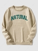 Contrasting Natural Print Fleece-lined Essentials Sweatshirt L Light coffee