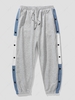 Contrasting Patches Jogger Sweatpants L Light gray