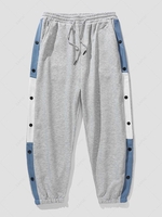 Contrasting Patches Jogger Sweatpants Xl Light gray