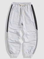 Contrasting Patchwork Jogger Sweatpants M Light gray