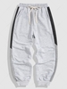 Contrasting Patchwork Jogger Sweatpants Xl Light gray