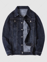 Contrasting Stitching Jean Jacket M Deep blue