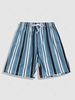 Contrasting Stripe Pattern Shorts L Blue ivy