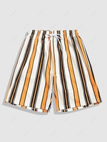 Contrasting Stripe Pattern Shorts Xxl Sun yellow