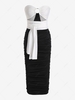 Convertible Colorblock O Ring Ruched Maxi Dress S Multi a