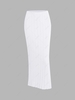 Convertible Multiway Knitted Tube Dress Skirt S White
