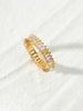 Copper Inlaid T Diamond Colored Zircon Plated 18K Gold Ring