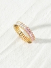 Copper Inlaid T Diamond Colored Zircon Plated 18K Gold Ring