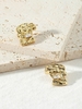Copper Inlaid Zircon Plated 18K Genuine Gold Irregular Wrinkle Earrings