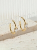 Copper Inlaid Zircon Plated 18K Genuine Gold Small Hoop Earrings