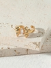 Copper Inlaid Zircon Plated 18K Gold Butterfly Shape Opening Ring
