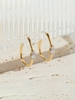 Copper Inlaid Zircon Plated 18k Gold Round Earrings