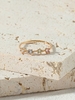 Copper Inlay Colorful Flower Shape Zircon Plated 18K Gold Minimalist Ring