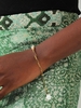Copper Inlay Plated 18K Gold Color Retaining Half Pearl Clip Bracelet