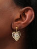 Copper Inlay Plated 18K Gold Color Retaining Heart Drop Earrings