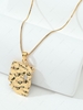Copper Inlay Plated 18K Gold Color Retaining Irregular Shape Pendant Necklace
