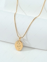Copper Inlay Plated 18K Gold Color Retaining Rose Embossed Pendant Necklace
