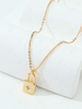 Copper Inlay Plated 18K Gold Color Retaining Zircon Lock Pendant Necklace