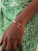 Copper Inlay Plated 18K Gold Half Faux Pearl Half Chain Bracelet
