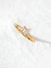 Copper Inlay Triangle Zircon Plated 18K Gold Color Retaining Ring
