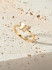 Copper Inlay Zircon Plated 18K Gold Butterfly Shape Ring
