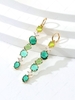 Copper Inlay Zircon Plated 18K Gold Color Retaining Long Drop Earrings