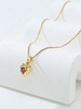 Copper Inlay Zircon Plated 18K Gold Color Retaining Strawberry Pendant Necklace