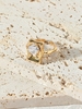 Copper Inlay Zircon Plated 18K Gold Cuff Ring