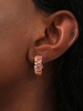 Copper Inlay Zircon Plated 18K Gold Open Hoop Earrings