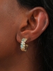 Copper Inlay Zircon Plated 18K Gold Small Hoop Earrings