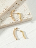 Copper Plated 18K Genuine Gold Front And Rear Line Shape Earrings