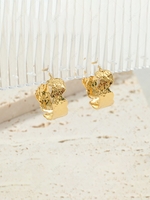 Copper Plated 18K Genuine Gold Irregular Small Hoop Earrings